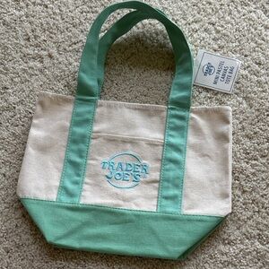 Trader Joe’s Mini Pastel Green Cavnvas Tote Bag